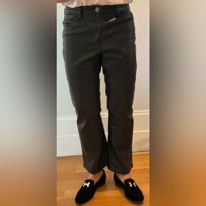 ZARA faux leather boot cut cropped pants/ I am 5’3. Perfect condition -